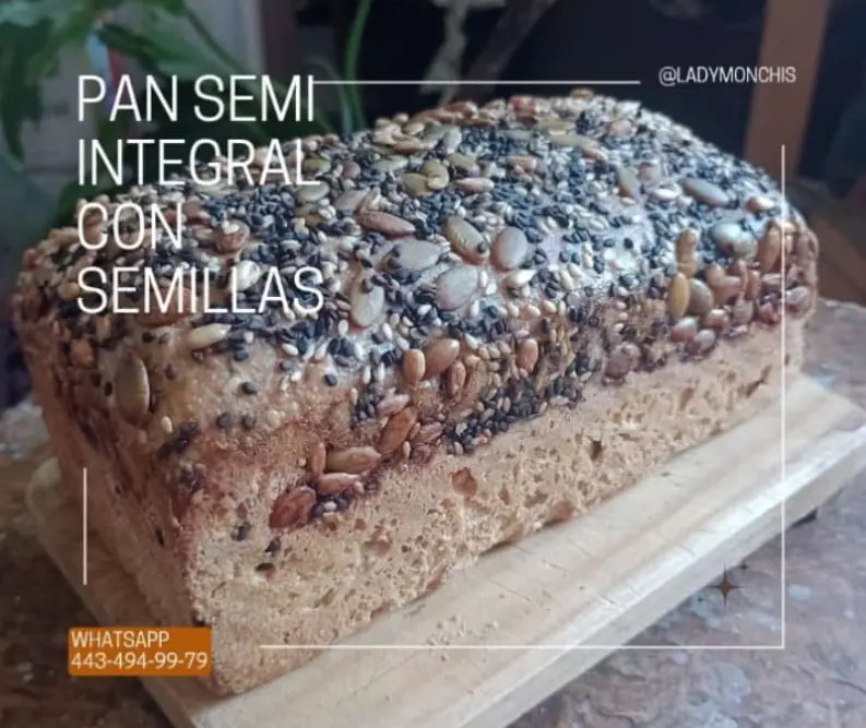 Pan de barra semi integral con semillas